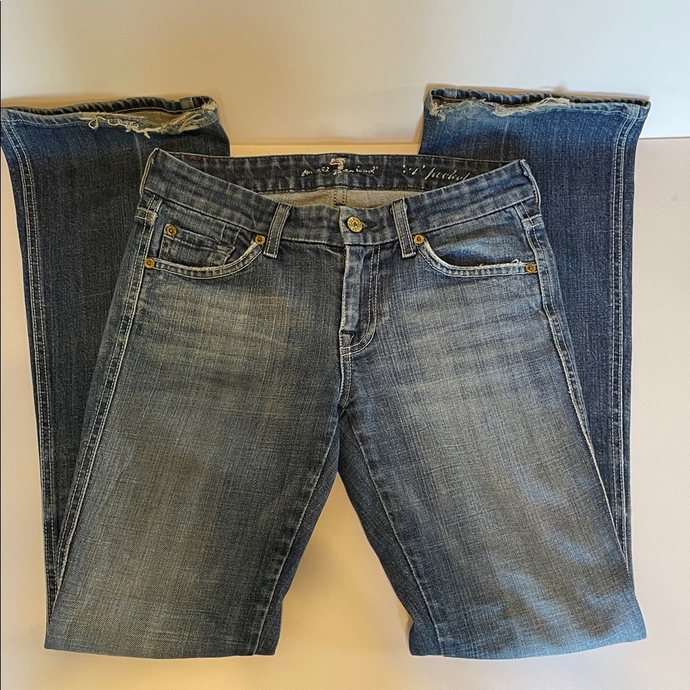 7 for all Mankind Distressed Blue Denim Jeans size 26